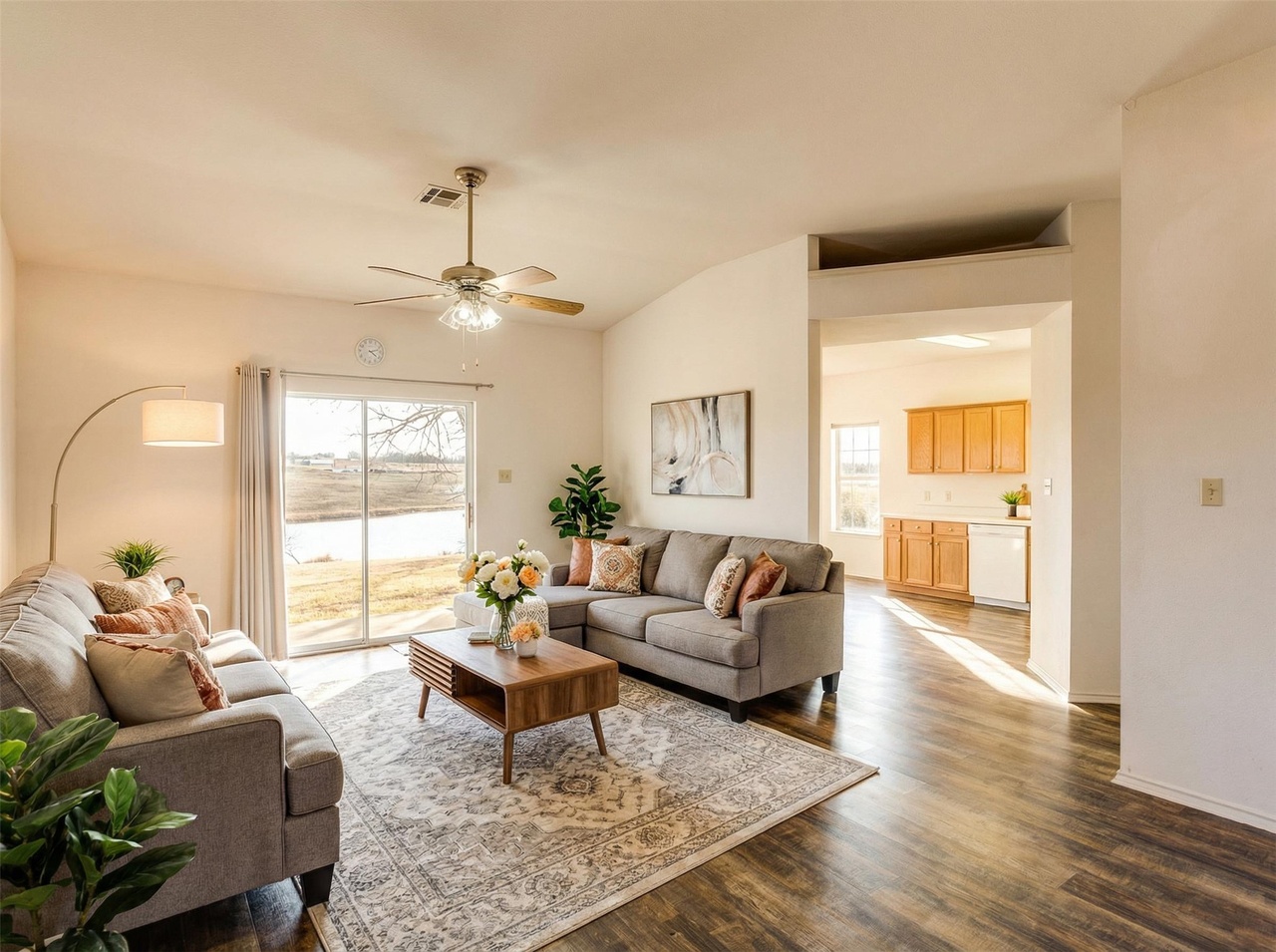 Barn overlooking lake